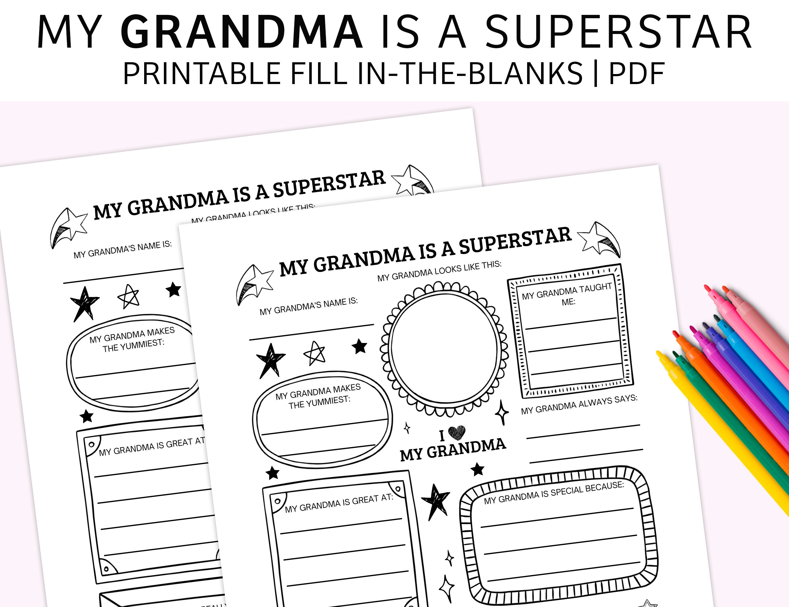 Mother's Day Printable Fill in the Blanks About My Grandma Mother's Day ...