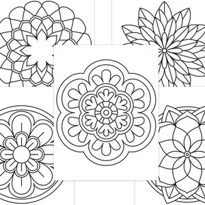 Easy Mandala Coloring Pages for Kids Mandalas Art for Beginners Flower Mandalas Printable Coloring Pages PDF Download image 8