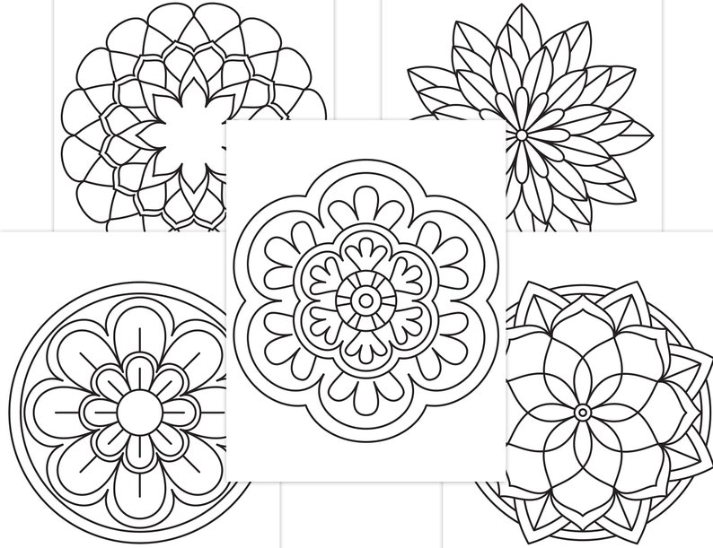 Easy Mandala Coloring Pages for Kids Mandalas Art for Beginners Flower Mandalas Printable Coloring Pages PDF Download image 8