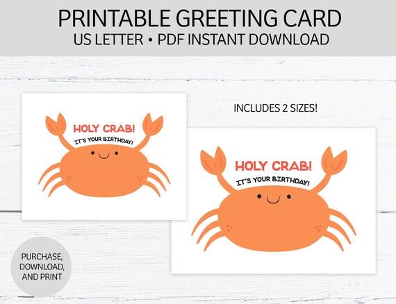 printable greeting card printable birthday card funny etsy