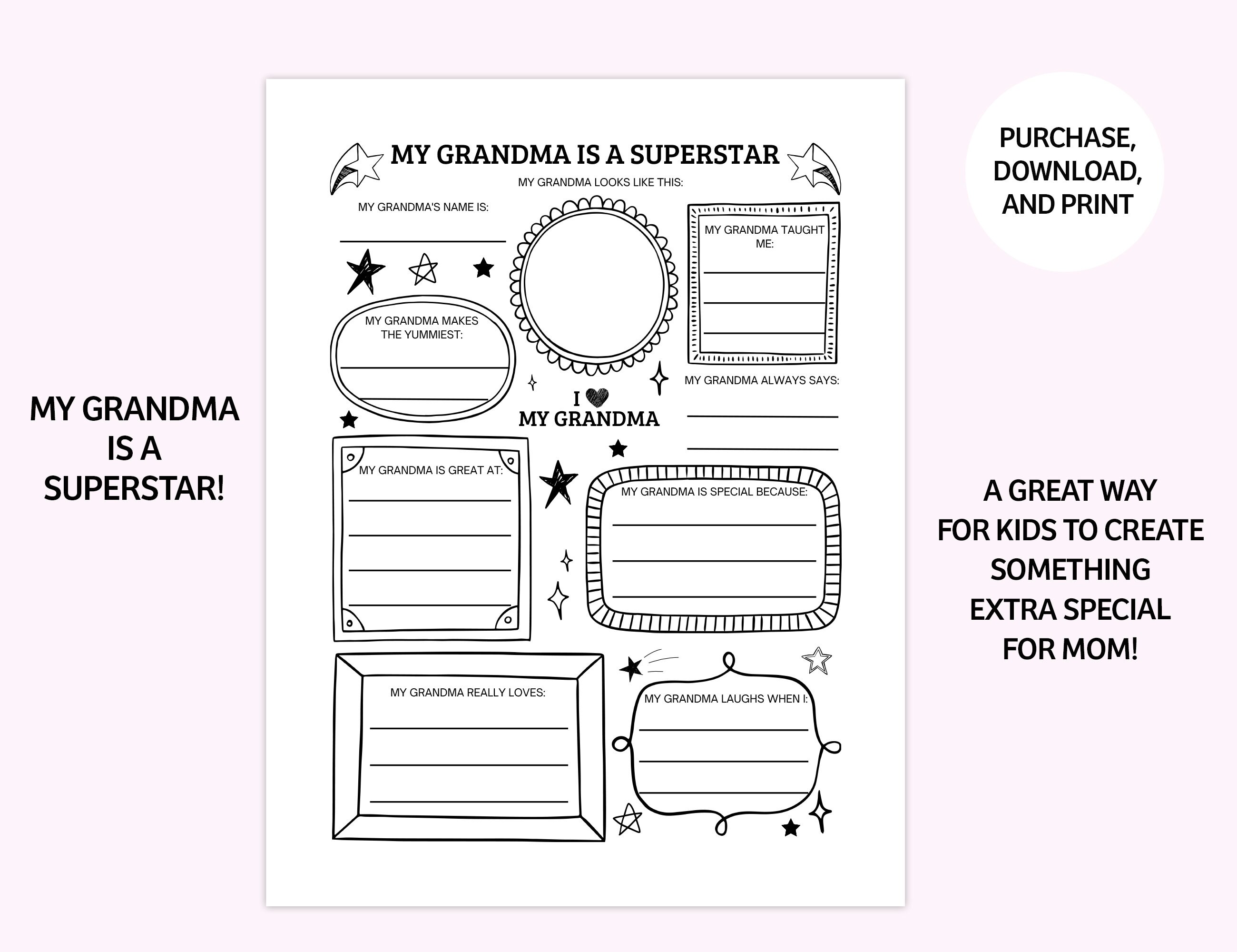 Mother's Day Printable Fill in the Blanks About My Grandma Mother's Day ...