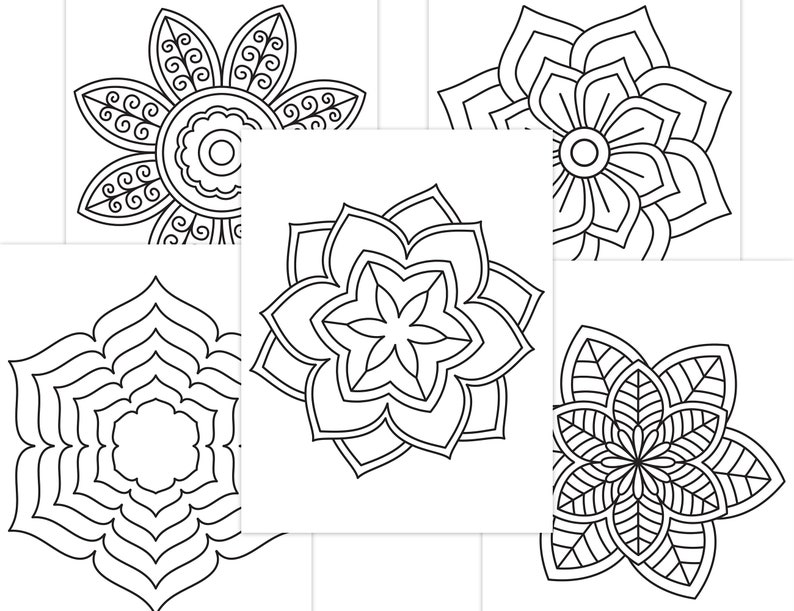 Easy Mandala Coloring Pages for Kids Mandalas Art for Beginners Flower Mandalas Printable Coloring Pages PDF Download image 9