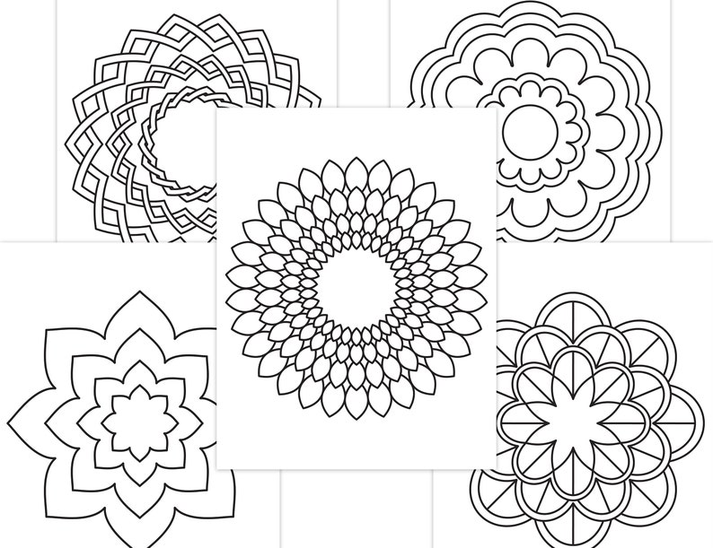 Easy Mandala Coloring Pages for Kids Mandalas Art for Beginners Flower Mandalas Printable Coloring Pages PDF Download image 7