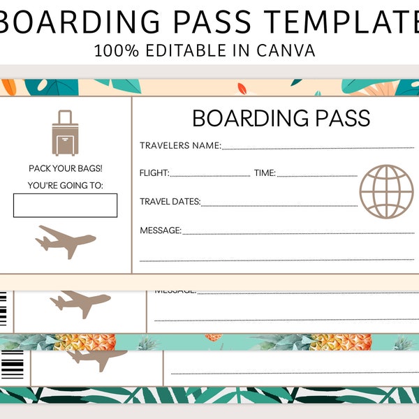 Editable Boarding Pass | Boarding Pass Ticket | Printable Ticket | Surprise Trip | Airplane Ticket Template | Couples Gift Idea