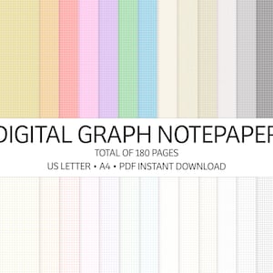 Digitales Millimeterpapier | Digitales Notizbuch Papier | Farbiges Millimeterpapier | A4 Letter PDF Download | Kommerzielle Nutzung