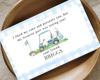 Golf First Birthday Thank You Cards: Par-tee Theme (PDF)