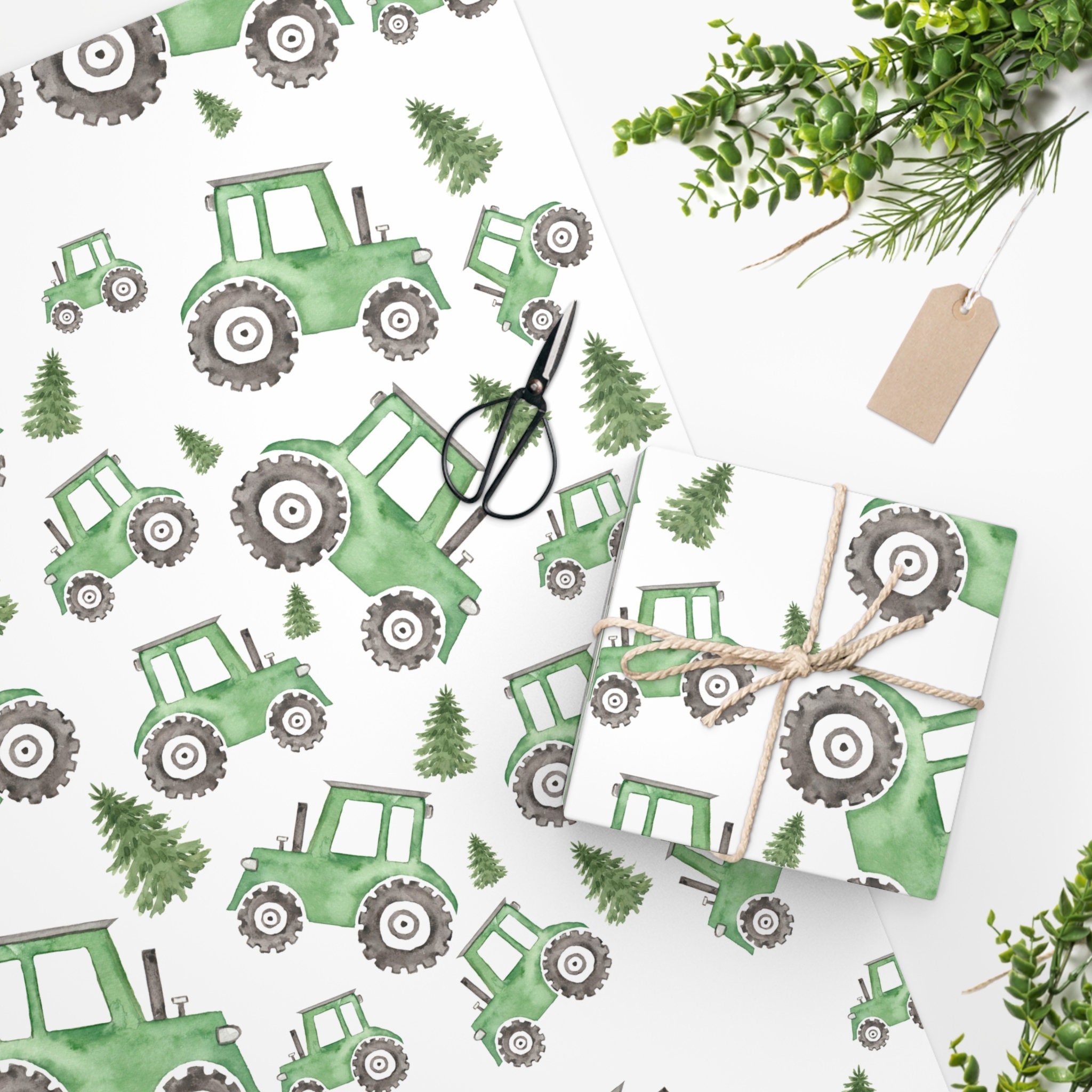 Custom FARM Birthday Gift Wrapping Paper, Personalized Country