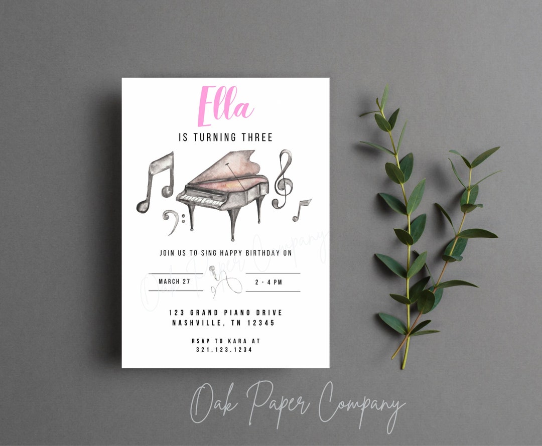 Music Birthday Invitation Recital Invite Instant Download Print at Home ...