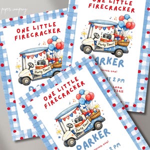 Firecracker Birthday Invitation | July 4th Kids Party (Digital Download)