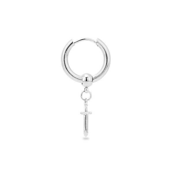 BeYOUtifulthings Orecchini A Cerchio Donna Con 3 Cuori – Acciaio Chirurgico 316L, Colore Nero, Diametro 8mm, Gioiello Elegante E Ipoallergenico