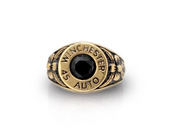 Steel bullet ring with stone