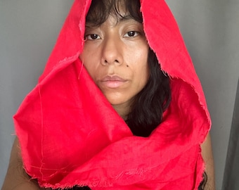 100% Linen Hood Scarf • Burning Man • Festival • Desert • Sustainable • Sun Protection • Rave • Head Scarf