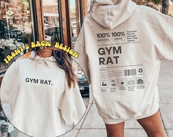 Gym Rat Hoodie Oversized Gym Pump Cover Women Lifting Sweatshirt Trendy Gym Hoodie Fitness Gift For Her Funny Workout Hoodie Gym Lover Gift