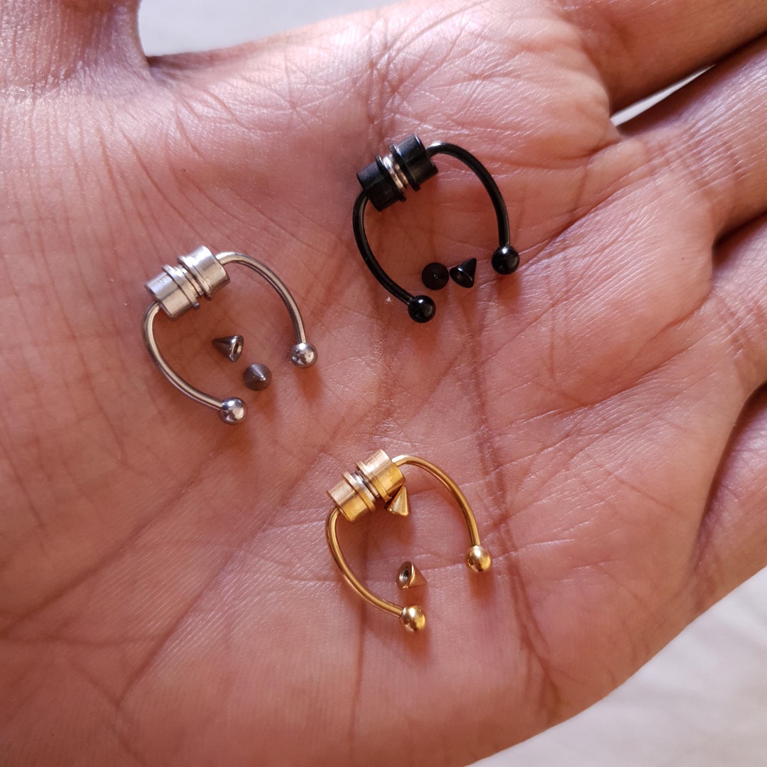 MODRSA Nose Ring Set - 8 Pairs Surgical Steel Hoops & Studs (20g/22g) - Double Hoop, Single Hoop & Studs For Women