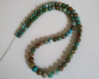 Arizona Turquoise Round Beads, Natural Gemstone 18'' Strand