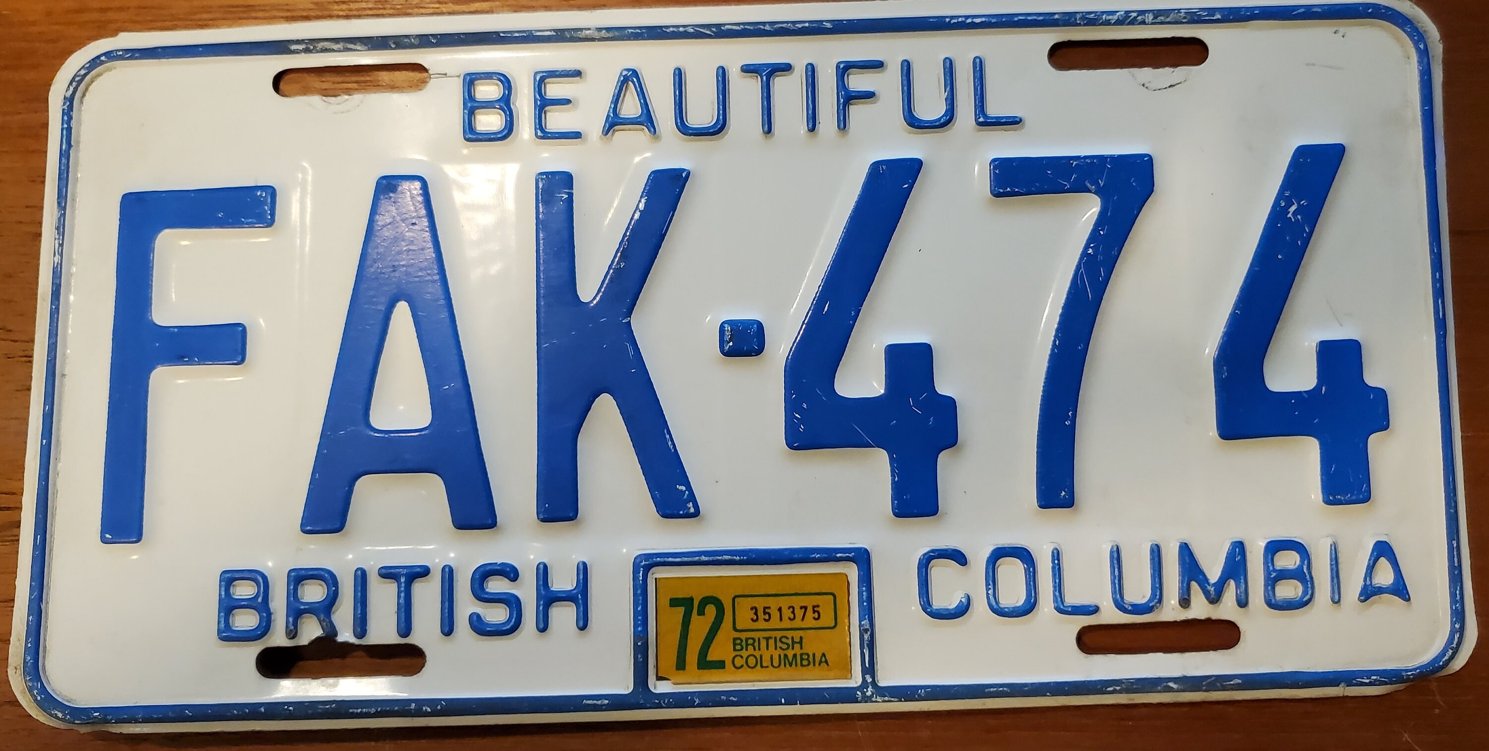 Vintage 1972 BC License Plate Etsy