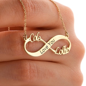 Personalized Infinity Name Necklace | Infinity Necklace for Mom | Family Name Necklace | Mothers Necklace | Necklace with Multiple Names
