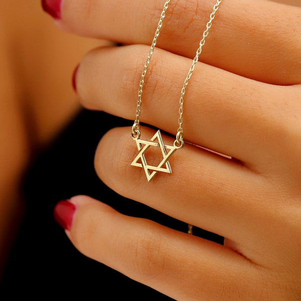 Star of David Necklace, Gold Magen David Necklace, Judaica Necklace, Symbolic Jewish Pendant, Jewish Star Necklace,Magen David Charm Jewelry
