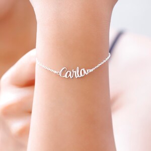 Custom Name Bracelet, Personalized Engraved Bracelet, Dainty Handmade Initial Bracelet, Customized Name Charm Jewelry, Bracelets for Women