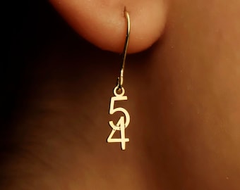 Customized Intertwined Dangle Numbers Earrings in Silver, Gold, Rose Gold | Special Numbered Earrings | Number Jewelry | Birthday Gifts