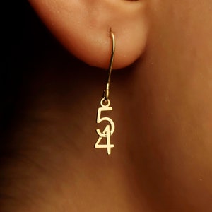 Customized Intertwined Dangle Numbers Earrings in Silver, Gold, Rose Gold | Special Numbered Earrings | Number Jewelry | Birthday Gifts