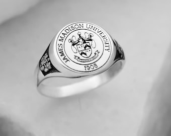 University Class Ring, Sterling Silver College Ring, Graduation Jewelry
