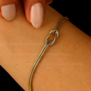 Handmade 14k Gold filled Knot Bracelet in 925 Solid Sterling Silver, Symbol of Love and Unity Friendship Bracelet, Couples Bracelet