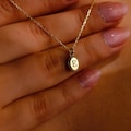 Cute Tag Necklace in 925 Sterling Silver, Gold Letter Pendant, Personalized Initial Pendant, Dainty Custom Jewelry Gift