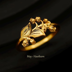 Sterling Silber Blumen Ring: Benutzerdefinierte Gold Floral Statement Ring