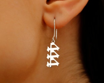 Delicate Angel Number Earrings Dangle | 777 444 333 222 111 Cute Dangle Earrings | Minimalist Earrings | Birthday Gift | Christmas Gift