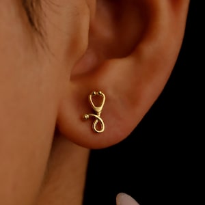 Stethoscope Earrings , Dainty Medical EarringsStethoscope Stud Earrings , Stethoscope earrings Gifts for Nurse, Paramedic Earrings