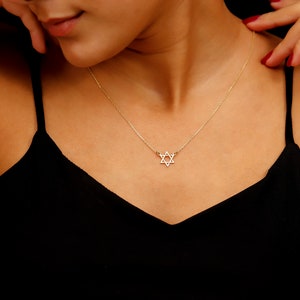 Star of David Necklace, Gold Magen David Necklace, Judaica Necklace, Symbolic Jewish Pendant, Jewish Star Necklace,Magen David Charm Jewelry