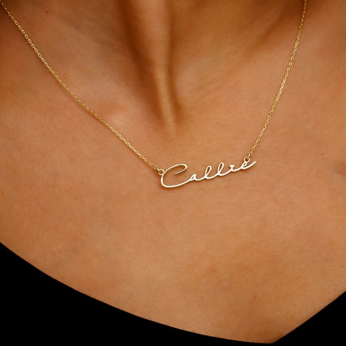 14k Solid Gold Name Necklace: Custom Sterling Silver, Personalized Jewelry