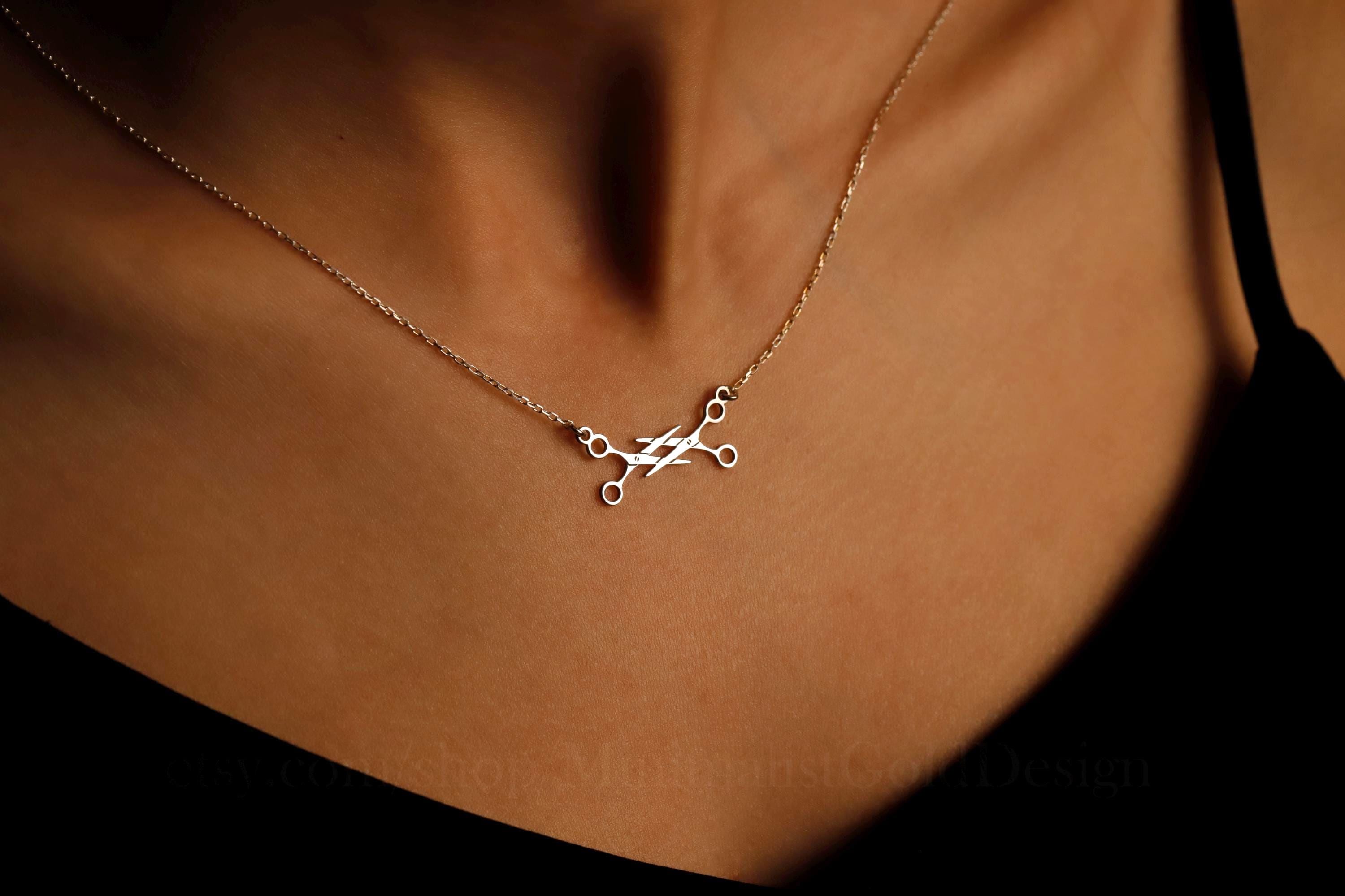 GLAY LIB CAFE 2013 ズラー ネックレス Lesbian Scissors Necklace: Minimalist Pride Jewelry in 925