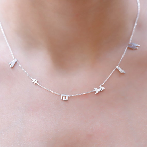 Custom Hieroglyph Name Necklace: 925 Sterling Silver Egyptian Jewelry