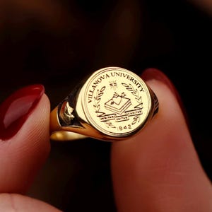 University Class Ring, Sterling Silver College Ring, Graduation Jewelry ...