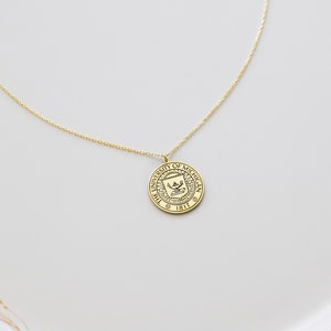 Graduation Necklace, Custom Logo Necklace, Gold Necklace, Personalized College Necklace, University Graduation Necklace, Custom College Gift image 3