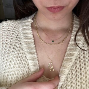 Left Side Intital R Interlocking Initals Personalized Interlocking Initial Necklace: Sterling Silver Double ...