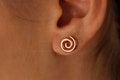 Minimalist Sterling Silver Swirl Stud Earrings