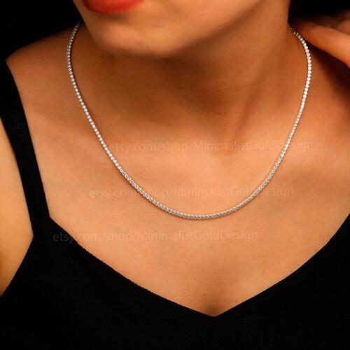 Dainty Diamond Tennis Choker: Sterling Silver & Gold Bridal Necklace