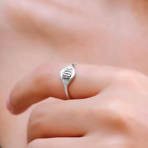 Custom Sterling Silver Monogram Ring - Personalized Initial Ring