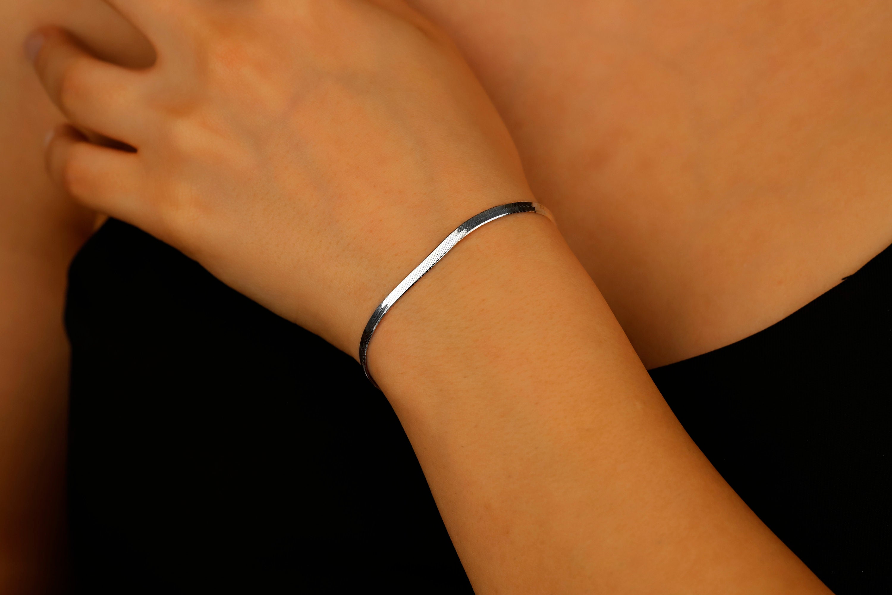 Italian Gold Herringbone Bracelet - Etsy