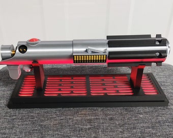 Deluxe Lightsaber Stand Display with Custom Faceplates - No LEDs, White LEDs, RGBW LEDs - Lightsaber Holder - RGB