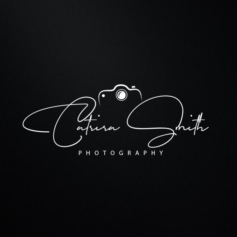 Cursive Camera Icon Personalized Camera Logo: Photography Signature Design (digital ...