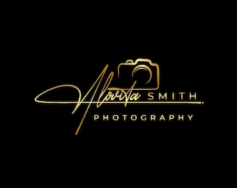 Logo della fotocamera per fotografia, logo personalizzato, logo della firma, logo della fotografia, logo scritto a mano