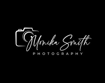 Logo della fotocamera per fotografia, logo della firma, logo della fotografia