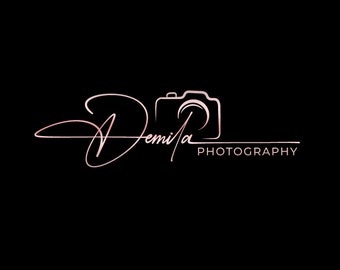 Feminine Photography Logo, Premade Signature Camera Design (Transparent PNG)