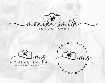 May include: A black and white logo for a photography business called "Monika Smith Photography". The logo features a camera icon and the business name in a handwritten font.