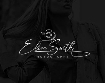 May include: A black and white logo with a stylized camera and floral design. The text "Elisa Smith Photography" is written in a cursive font.