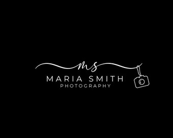 May include: A white logo with the initials "MS" in cursive script, followed by the text "MARIA SMITH PHOTOGRAPHY" and a stylised line drawing of a camera hanging from the line.